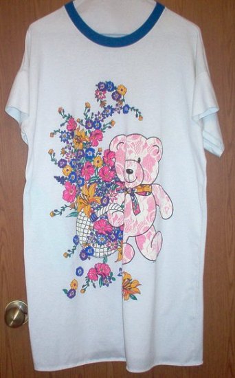 Pink bear sleepy t shirt. one size fits all and a snuggly bear.