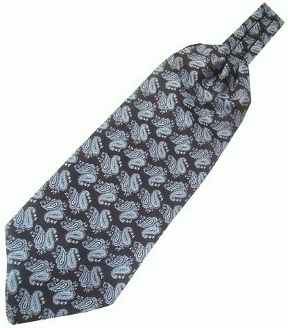 Navy Blue Paisley Ascot/Cravat