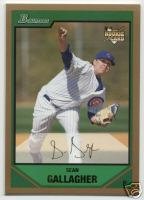 Sean Gallagher 07 Bowman Gold rookie card #bdp22 Oakland Athletics