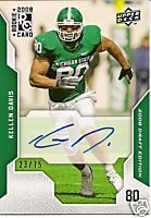 2008 KELLEN DAVIS UPPER DECK DRAFT EDITION BLUE ROOKIE AUTOGRAPH CARD CHICAGO BEARS #23 OF 75 MADE
