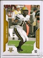 2008 EARL BENNETT UPPER DECK DRAFT EDITION ROOKIE CARD CHICAGO BEARS VANDERBILT