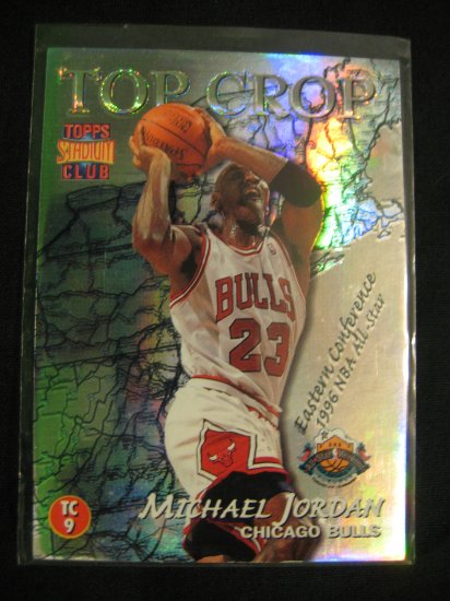 1996 Michael Jordan Topps Stadium club Top Crop Insert card Chicago Bulls Gary Payton