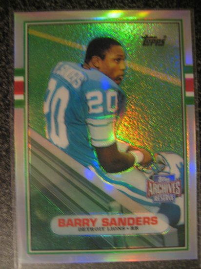 Barry Sanders 1989 Topps Rookie refractor REPRINT 2001 Detriot Lions Hall of Fame