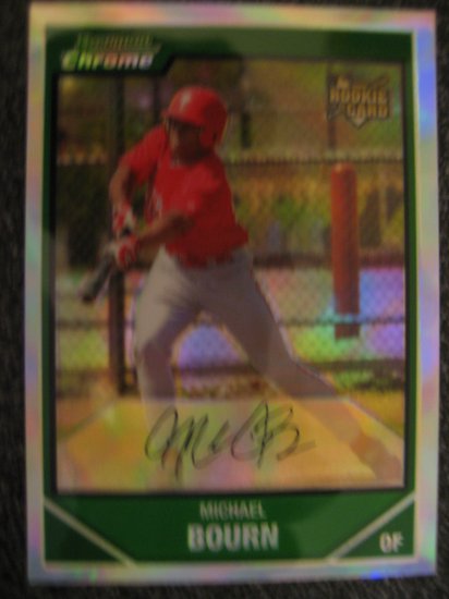 Michael Bourn 2007 Bowman Chrome refractor rookie card Huston Astros