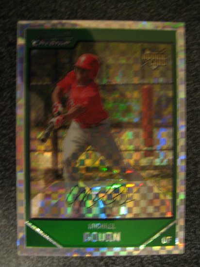 Micheal Bourn 2007 Bowman Chrome Xfractor rookie card Huston Astros