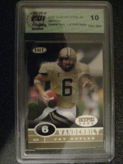 Jay Cutler 2006 Sage Hit Gem Mint 10 rookie card Chicago Bears