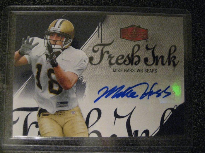Mike Hass 06 Flair Showcase Fresh Ink rookie autograph card Chicago Bears