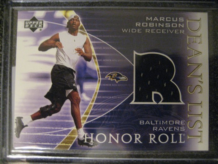 Marcus Robinson 03 Upper Deck Honor Roll Dean's list Jersey card Chicago Bears
