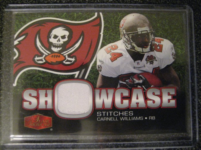Carnell Williams 06 Flair Showcase Showcase Stitches Jersey card Tampa Bay Bucanners