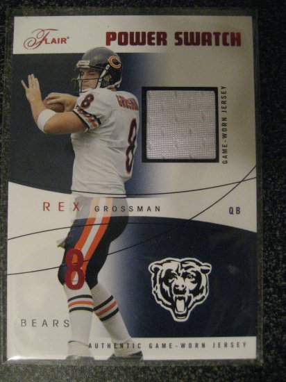 Rex Grossman 04 Flair Power Swatch jersey card Chicago Bears serial numbered 139/150