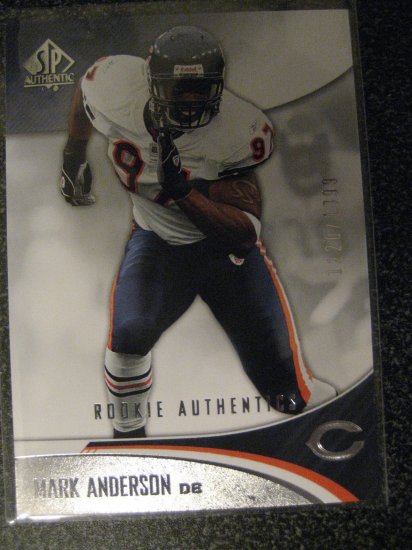 Mark Anderson 06 Sp Authentic rookie card serial numbered 1220/1399 Chicago Bears
