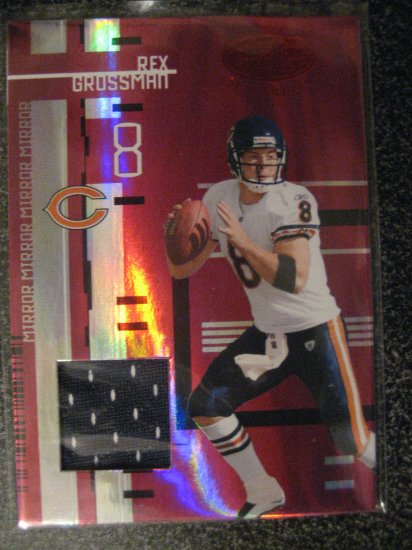 Rex Grossman 05 Leaf Mirror RED jersey card serial numbered 003/100 Chicago Bears