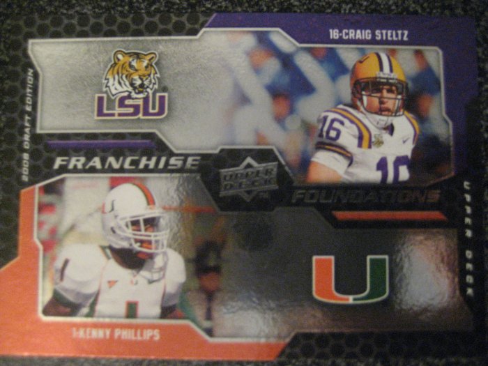 Craig Steltz Kenny Phillips 08 Upper Deck Franchise Foundations rookie card Chicago Bears