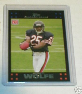 Garrett Wolfe 07 Topps rookie card Chicago Bears