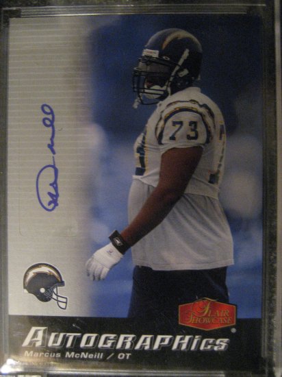 Marcus McNeil 06 Flair Showcase Autographed rookie card Chargers