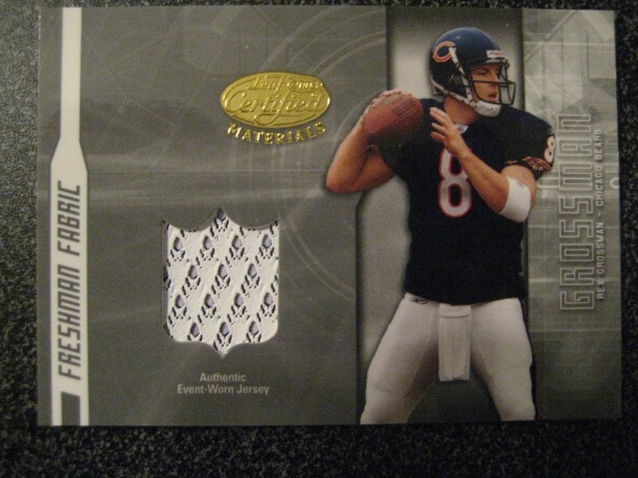 Rex Grossman 03 Leaf Certified Freshman Fabric rookie jersey card Chicago Bears