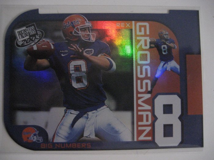 Rex Grossman 03 Press Pass Big Numbers rookie insert card Chicago Bears