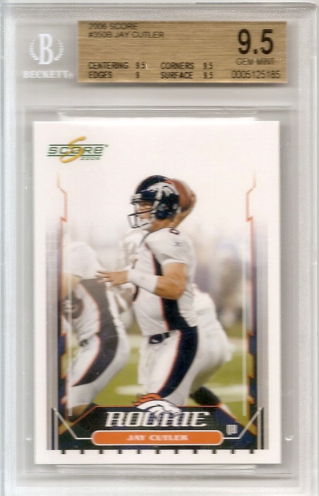 06 Score BGS 9.5 Jay Cutler rookie card Chicago Bears #350B
