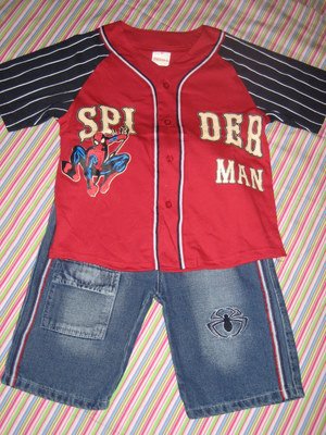 SPIDER-MAN DENIM SHORTS & TOP SET