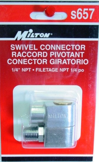 AIR HOSE SWIVEL CONNECTOR 1/4 NPT 657 MILTON S657