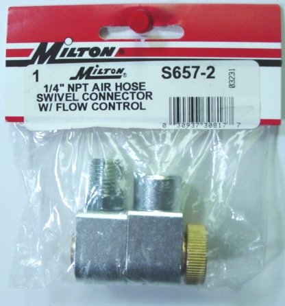 AIR HOSE SWIVEL CONNECTOR 1/4 NPT 657 MILTON S657