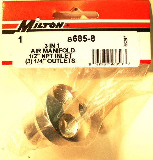 in 1 AIR MANIFOLDS SOLID BRASS FLAT HEX SHAPE 658-8