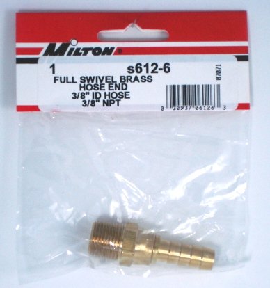 BRASS MALE FULL SWIVEL HOSE FITTINGS S612-6 MILTON