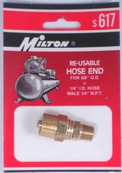RE-USABLE BRASS HOSE FITTINGS S617 MILTON 617