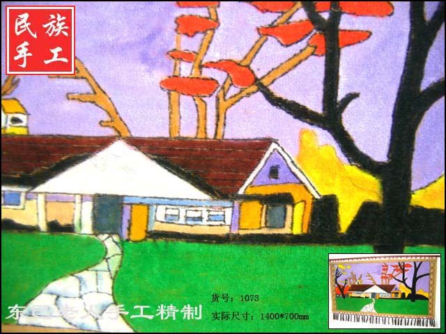 chinese batik art mural painting- beautiful hometown