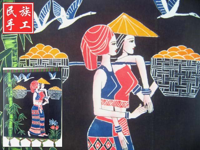 chinese batik art mural painting, wall hanging-perfect foison