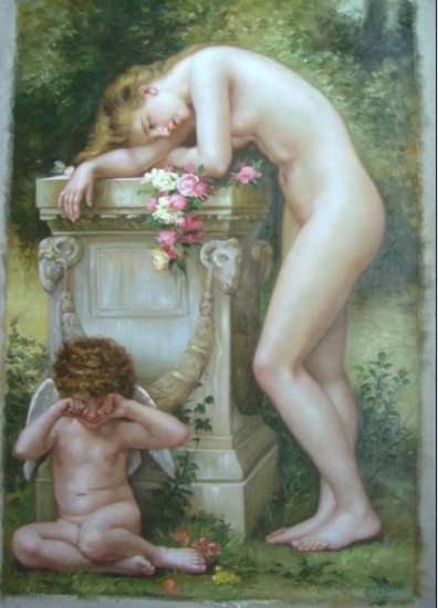 Mother and son-oil painting
