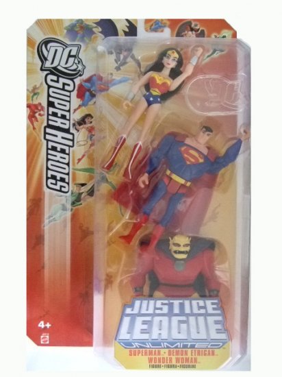 DC SuperHeroes:Justice League Unlimited - Wonder Woman. Superman and Etrigan Action Figure 3-Pack