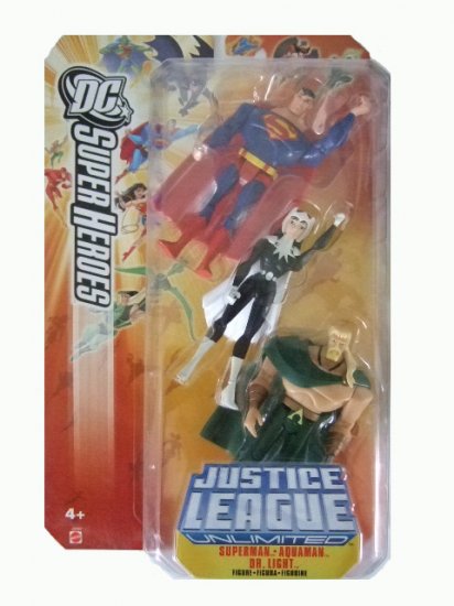 DC SuperHeroes:Justice League Unlimited - Superman. Dr Light and Aquaman Action Figure 3-Pack