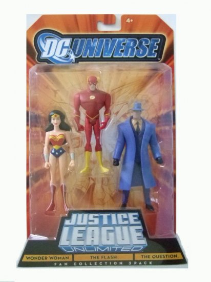 DC Universe: Justice League Unlimited - Wonder Woman, Flash & The Question Action Figure 3-Pack