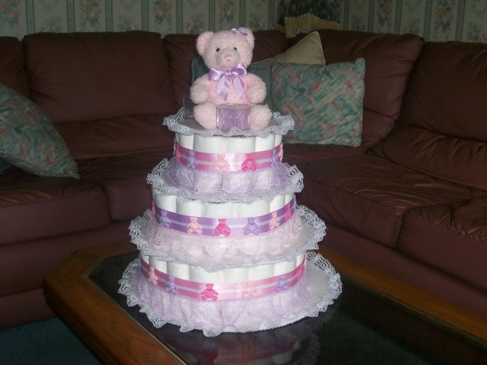 TEDDY BEAR 3 TIER DIAPER CAKE