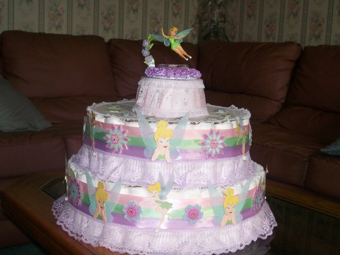 TINKER BELL EXTRA LARGE 2 TIER DIAPER CAKE