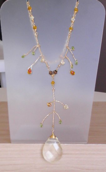 Gold branch wire necklace