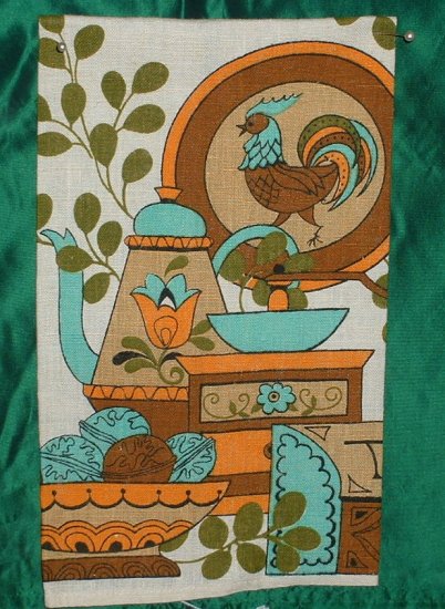 Rooster Teapot Linen Tea towel