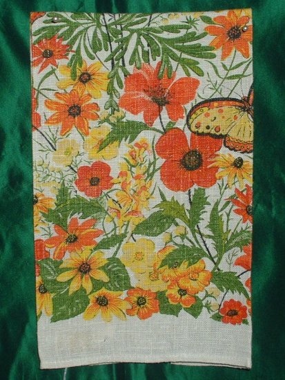 Floral Linen Tea Towel