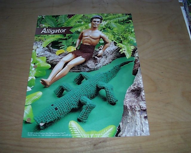 FASHION DOLL ALLIGATOR PLASTIC CANVAS PATTERN