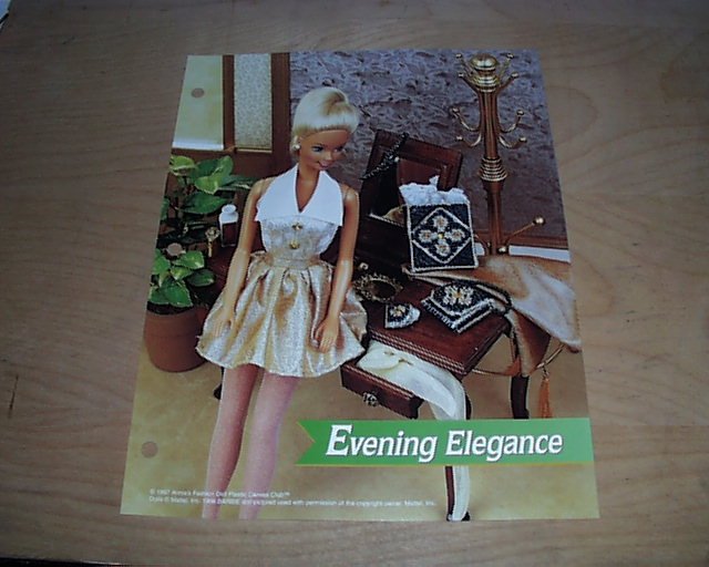 FASHION DOLL EVENING ELEGANCE PLASTIC CANVAS PATTERN