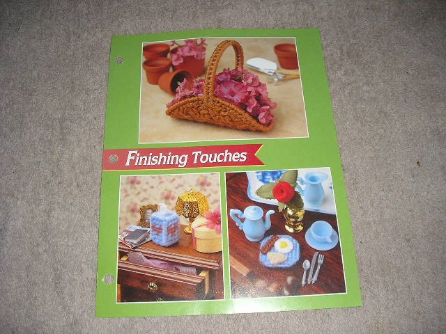 FASHION DOLL FINISHING TOUCHES PLASTIC CANVAS PATTERN