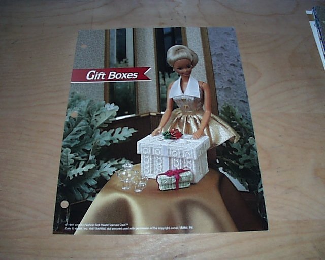 FASHION DOLL GIFT BOXES PLASTIC CANVAS PATTERN
