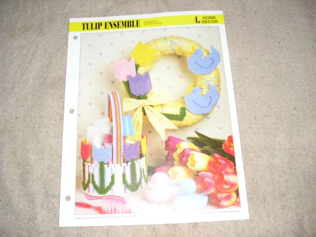 HOME DECOR - Tulip Ensemble Plastic Canvas Pattern