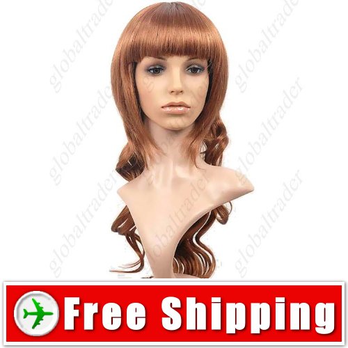 Synthetic Natural Long Wavy Wig with Full Bang Hairpiece FREE SHIPPING
