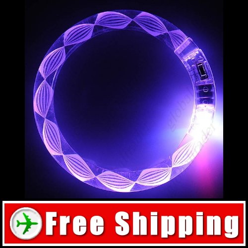 Acrylic Red & Blue LED Flashing Bracelet for Party Disco FREE SHIPPING