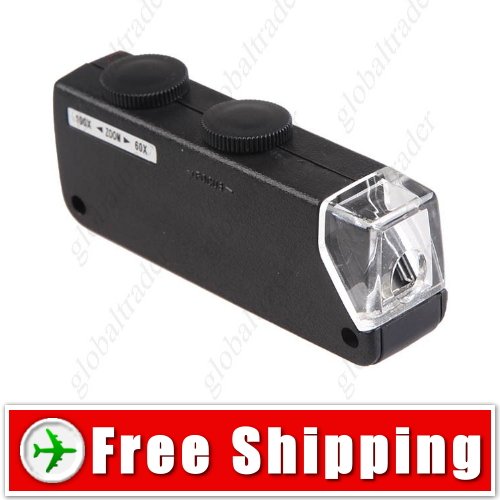 60X-100X Zoom & Focus LED Microscope Pocket Magnifier FREE SHIPPING