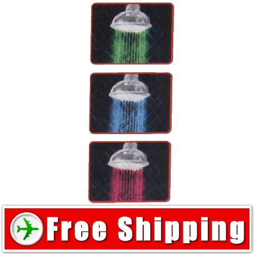 Deluxe LED Light Bathroom Water Temperature Shower Head FREE SHIPPING