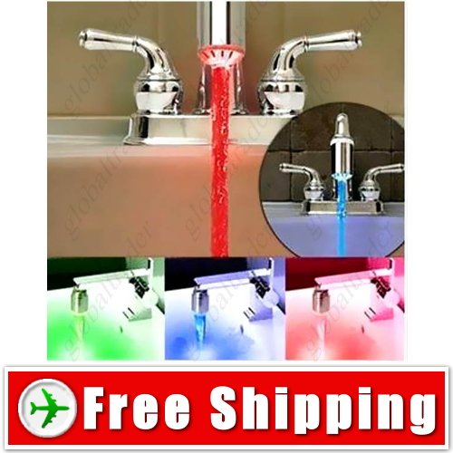 3-Color Changing LED Water Tap Light Temperature Sensor FREE SHIPPING