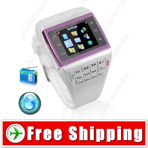 1.3 inch Unlocked Watch Cell Mobile Phone - Bluetooth FM Compass MP3